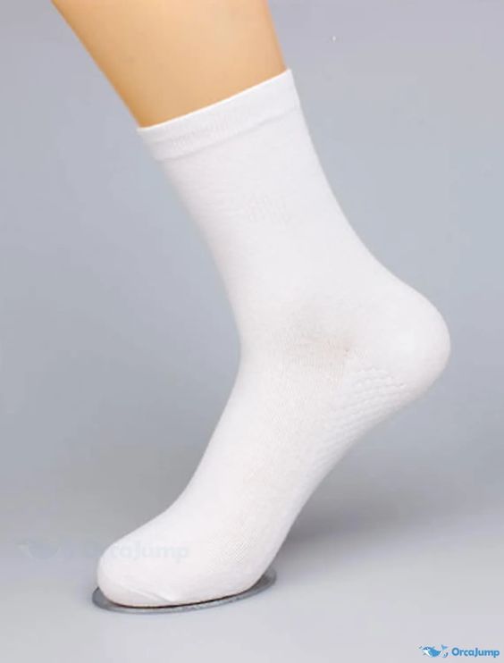 OrcaJump – 6 Pairs of Mens Comfort Socks in Solid Colors, Perfect for Spring & Summer – White